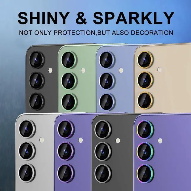 Alt view image 7 of 7 - for  Galaxy S25 Camera Lens Protector Individual Metal Ring Tempered Glass Lens Cover [Strong Adsorption] Scratch Resistant Ultra-Thin HD Clear Lens Cover 1 Set-Black