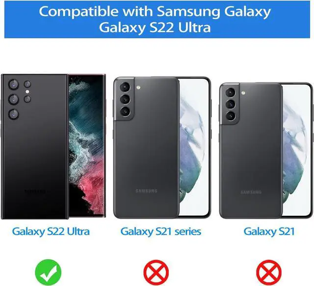 Alt view image 2 of 7 - for  Galaxy S22 Ultra Camera Lens Protector Individual Lens Protectors with Alignment Fram Scratch Resistant HD Clear Camera Screen Protective Cover Case Friendly (Black)