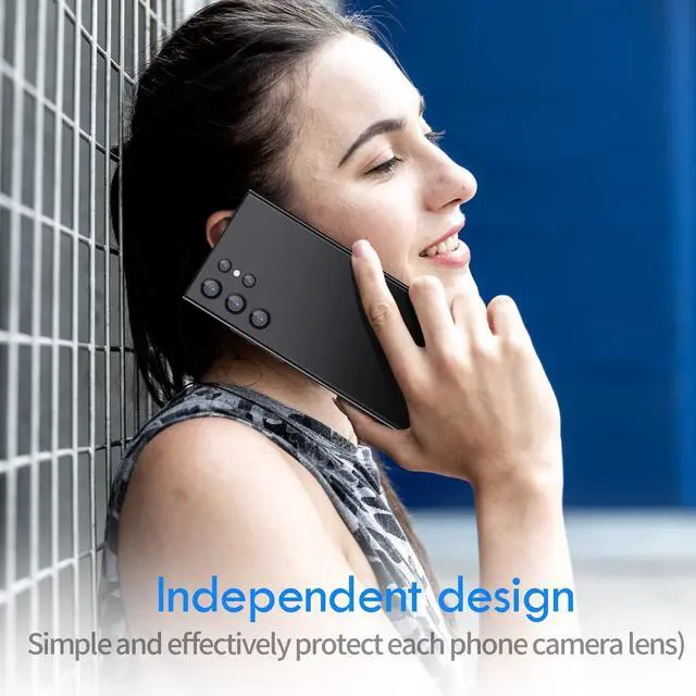 Alt view image 3 of 7 - for  Galaxy S22 Ultra Camera Lens Protector Individual Lens Protectors with Alignment Fram Scratch Resistant HD Clear Camera Screen Protective Cover Case Friendly (Black)