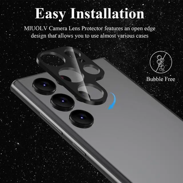 Alt view image 7 of 7 - 4 Pack Camera Lens Protector for Galaxy S22 Ultra 9H Tempered Glass Camera Screen Protector Compatible with  Galaxy S22 Ultra 5G Bubble Free Scratch-Resistant Case Friendly High Definition