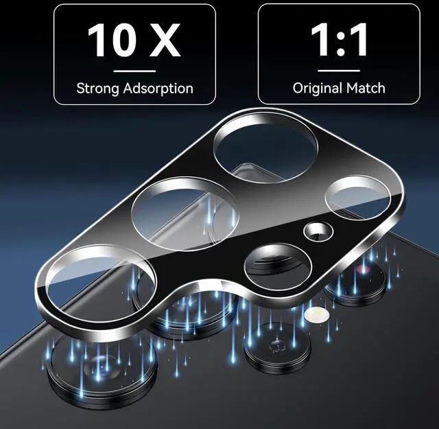 Alt view image 3 of 7 - Camera Lens Protector for  Galaxy S25 Ultra(6.9 Inch) 9H Hardness Anti Scratch Easy Installation Tempered Glass [3-Packs] - Black