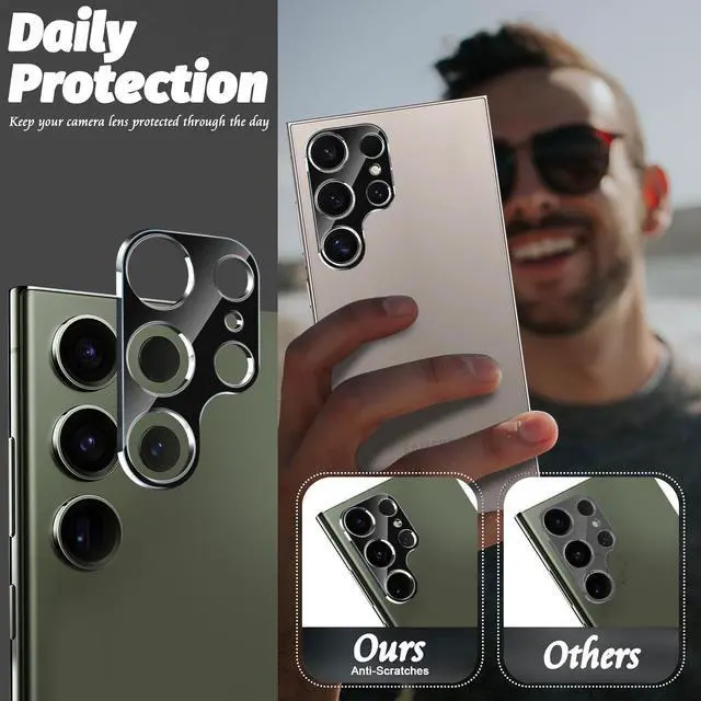 Alt view image 5 of 7 - Camera Lens Protector for  Galaxy S25 Ultra(6.9 Inch) 9H Hardness Anti Scratch Easy Installation Tempered Glass [3-Packs] - Black