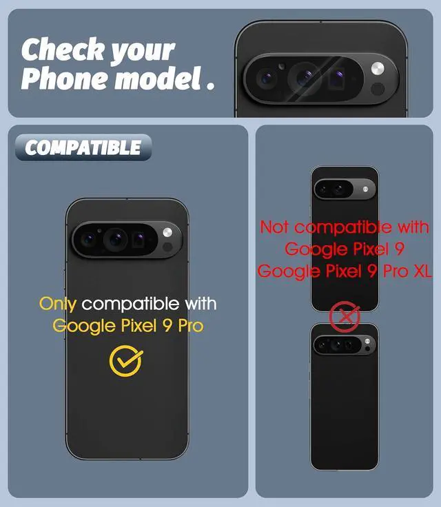 Alt view image 2 of 7 - (3 Pack) Camera Lens Protector Compatible for Google Pixel 9 Pro 6.3 inch (Not for XL Model) Protector de Cámera Case Friendly Tempered Glass 9H High Definition Microphone Cutout Anti-Scratch