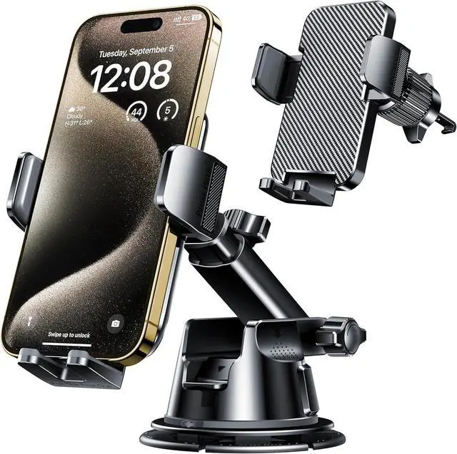 Main image of Qifutan Dash Mounted Holders Phone Holders for Your Car Phone Mount for Car Windshield Dashboard Air Vent Universal Hands Free Automobile Cell Phone Holder Fit for iPhone Smartphone