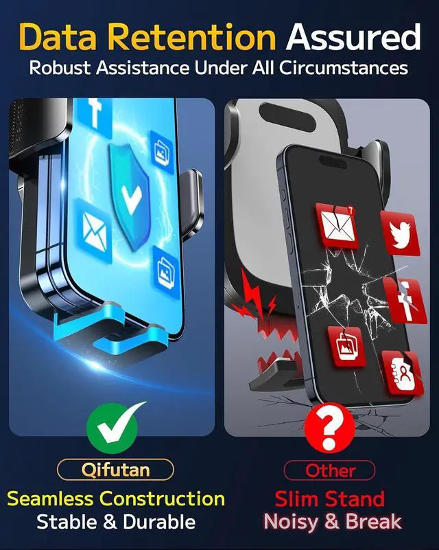 Alt view image 7 of 7 - Qifutan Dash Mounted Holders Phone Holders for Your Car Phone Mount for Car Windshield Dashboard Air Vent Universal Hands Free Automobile Cell Phone Holder Fit for iPhone Smartphone