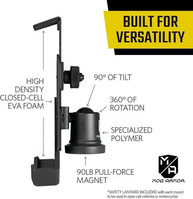 Alt view image 4 of 7 - Mob Armor Heavy Duty Magnetic Phone Mount for Car - Universal Car Phone Holder for iPhone & Android, Strong Magnet for Off-Road & Commercial Vehicles, Cell Phone Car Accessories for Women & Men
