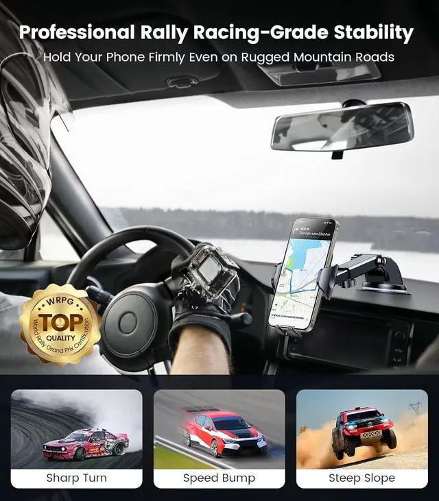 Alt view image 3 of 7 - [No.1 Powerful Suction] [Rally Racing-Grade Stability] Phone Holders for Your Car 2025 Upgraded Car Phone Holder Mount Truck Stand for Dashboard Windshield Vent for iPhone  All Phones