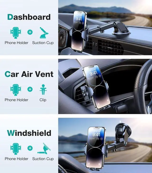 Alt view image 6 of 7 - [No.1 Powerful Suction] [Rally Racing-Grade Stability] Phone Holders for Your Car 2025 Upgraded Car Phone Holder Mount Truck Stand for Dashboard Windshield Vent for iPhone  All Phones