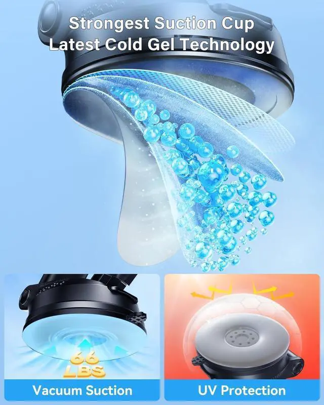 Alt view image 3 of 7 - 3-in-1 Phone Holders for Your Car [2025 Most Stable and Flexible Suction Cup] Vent Dashboard Windshield Cell Phone Car Mount Fit for iPhone  All Phone