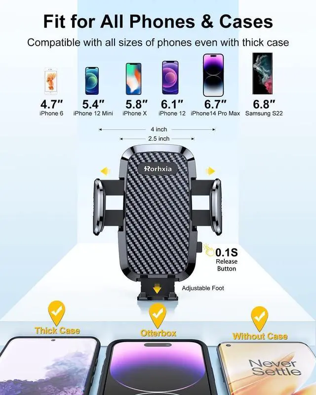 Alt view image 7 of 7 - 3-in-1 Phone Holders for Your Car [2025 Most Stable and Flexible Suction Cup] Vent Dashboard Windshield Cell Phone Car Mount Fit for iPhone  All Phone