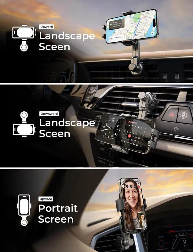 Alt view image 5 of 7 - Phone Mount for Car Vent [Never Blocking] 360 Rotatable Car Phone Holder Mount Air Vent Clip Hands Free Cellphone Car Mount for iPhone 16 Pro Max Plus 16e 15 14 13  Android Black