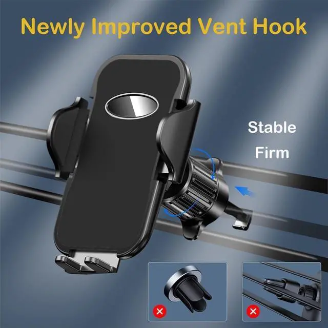 Alt view image 2 of 6 - Cell Phone Holder Mount Upgraded Metal Hook Phone Mount in Air Vent Cell Phone Holder for Cell Phone Automobile Cradles Universal Smartphone