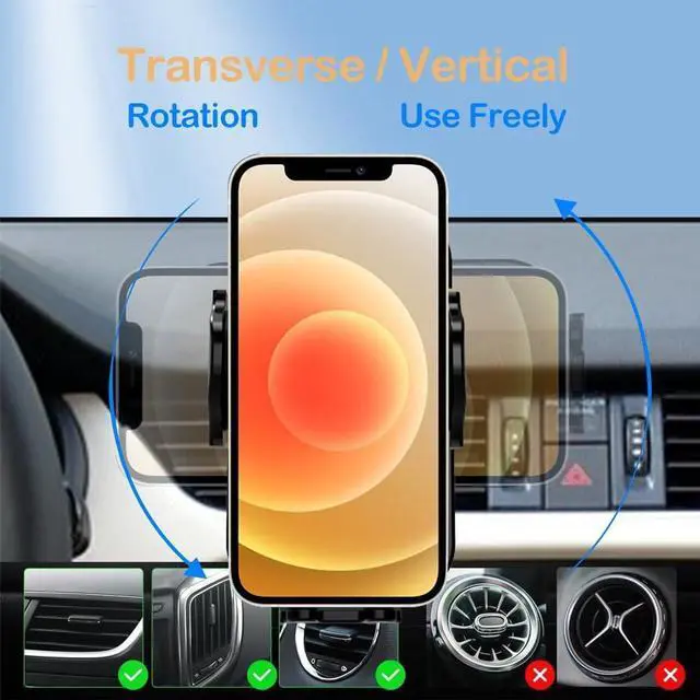 Alt view image 5 of 6 - Cell Phone Holder Mount Upgraded Metal Hook Phone Mount in Air Vent Cell Phone Holder for Cell Phone Automobile Cradles Universal Smartphone