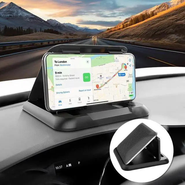 Main image of Car Phone Holder Mount Dashboard Cell Phone Holder for Your Car Stable Anti-Slip Fit for iPhone  Android SmartphonesSuction Silicone Black