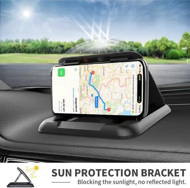 Alt view image 2 of 7 - Car Phone Holder Mount Dashboard Cell Phone Holder for Your Car Stable Anti-Slip Fit for iPhone  Android SmartphonesSuction Silicone Black