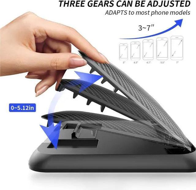 Alt view image 4 of 7 - Car Phone Holder Mount Dashboard Cell Phone Holder for Your Car Stable Anti-Slip Fit for iPhone  Android SmartphonesSuction Silicone Black