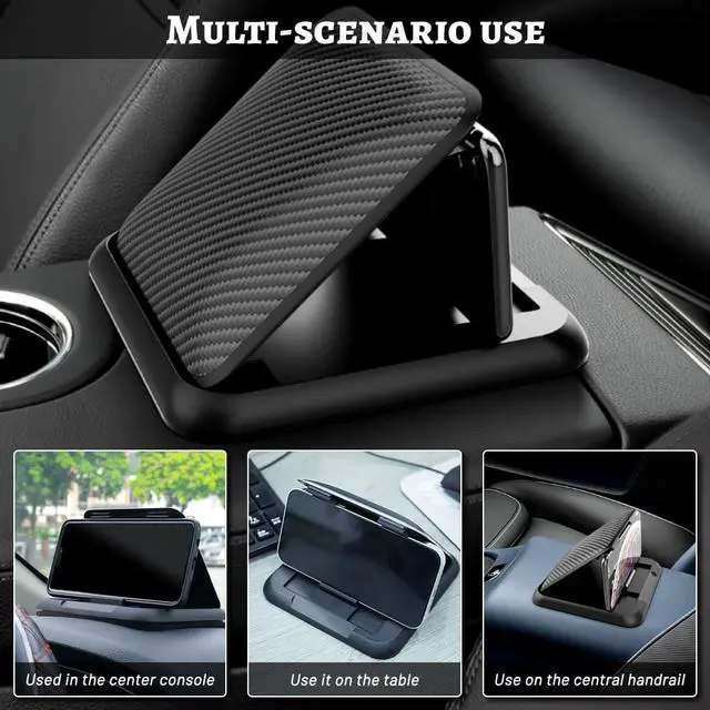 Alt view image 5 of 7 - Car Phone Holder Mount Dashboard Cell Phone Holder for Your Car Stable Anti-Slip Fit for iPhone  Android SmartphonesSuction Silicone Black