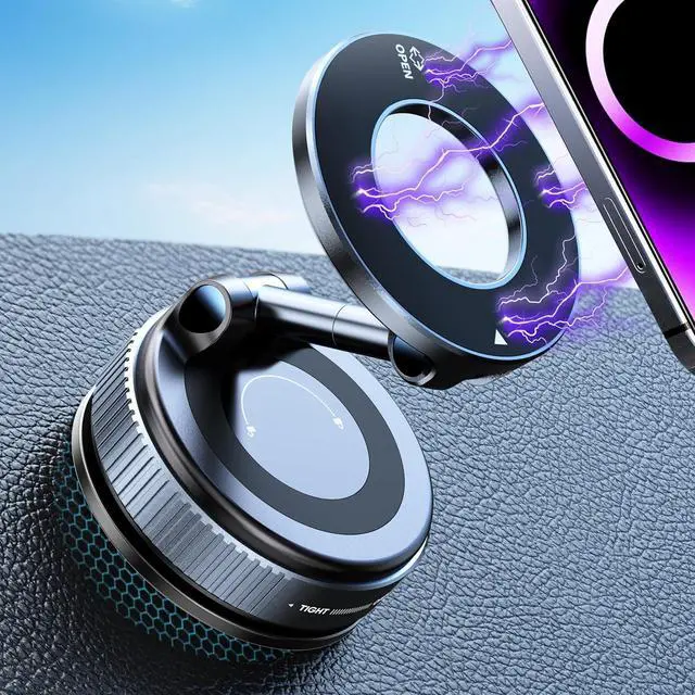 Main image of Upgraded 360° Nano Gel Vacuum Magnetic Phone Holder, Car Phone Holder for Magsafe[108+LBS Strongest Suction & 3000gf Strongest Magnetic], Suction Cup Phone Mount for Car/for iPhone 16 Pro Max