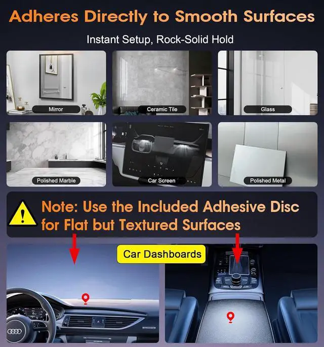 Alt view image 3 of 7 - Upgraded Suction Cup Phone Mount 360° Zinc Alloy Phone Stand Vacuum Magnetic Car Holder for MagSafe Mount 98 LBS Ultra Accessories for iPhone 16 15 14 13 12 Android