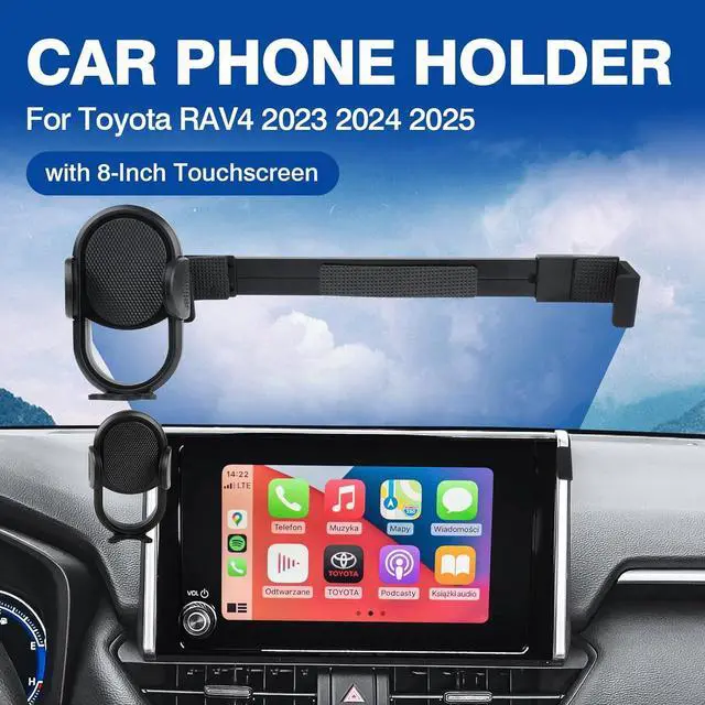 Alt view image 2 of 7 - Car Phone Holder for 2023 2024 2025 Toyota RAV4 Accessories Phone Mount 8-Inch Screen Cell Car Automobile Cradles Hands-Free 360 Degree Rotation