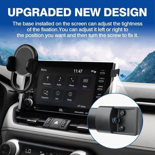 Alt view image 3 of 7 - Car Phone Holder for 2023 2024 2025 Toyota RAV4 Accessories Phone Mount 8-Inch Screen Cell Car Automobile Cradles Hands-Free 360 Degree Rotation