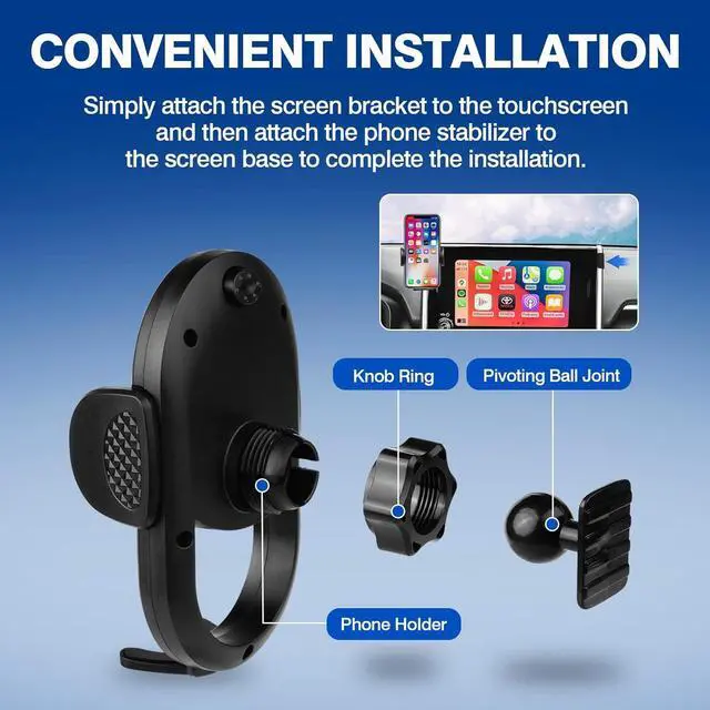 Alt view image 7 of 7 - Car Phone Holder for 2023 2024 2025 Toyota RAV4 Accessories Phone Mount 8-Inch Screen Cell Car Automobile Cradles Hands-Free 360 Degree Rotation