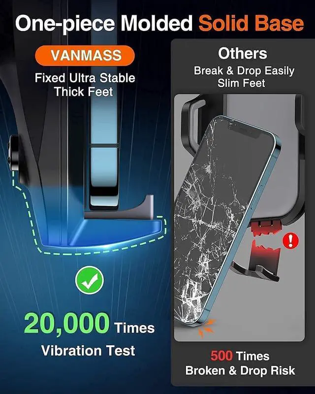 Alt view image 3 of 7 - VANMASS [2025 Upgrade Phone Holders for Your Car [Super Suction Cup] Cell Phone Mount Car Dashboard Window Vent Desk Fit for iPhone 16 Pro Max 15 14 Universal Handsfree Automobile Vehicle Cradle