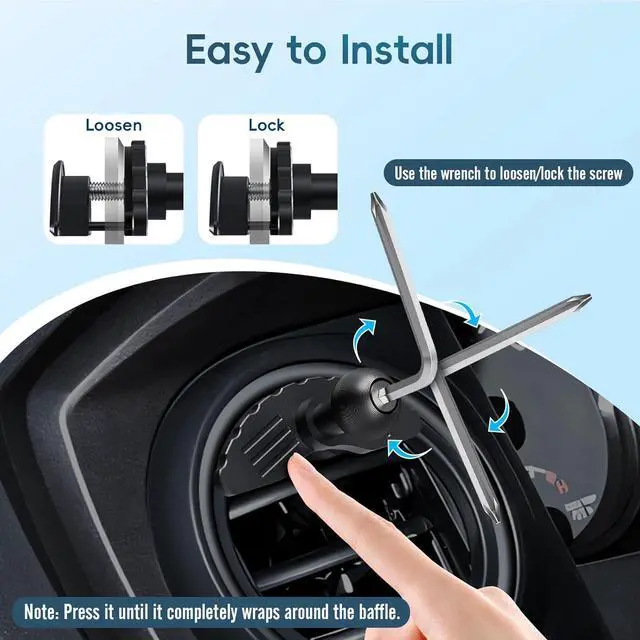 Alt view image 5 of 7 - Upgraded Vent Magnetic Phone Mount for Tacoma 2016 -2023 and 2014-2021 Toyota Tundra, 3rd Gen Tacoma Cell Phone Cradles with Full Metal Arm 20x Super Strong Magnet Phone Holder Fit for All Smartphone