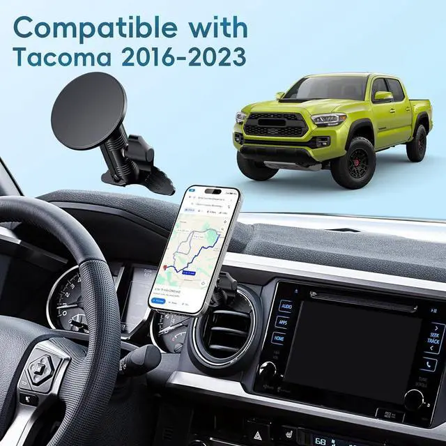 Alt view image 6 of 7 - Upgraded Vent Magnetic Phone Mount for Tacoma 2016 -2023 and 2014-2021 Toyota Tundra, 3rd Gen Tacoma Cell Phone Cradles with Full Metal Arm 20x Super Strong Magnet Phone Holder Fit for All Smartphone