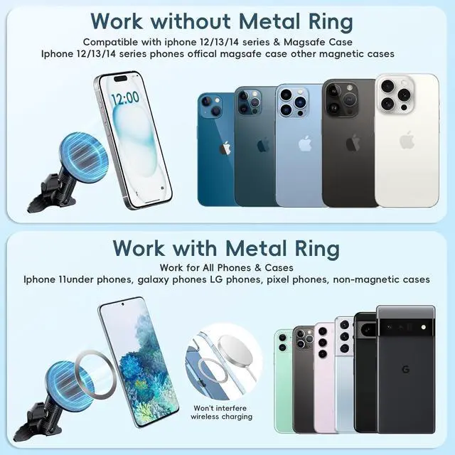 Alt view image 7 of 7 - Upgraded Vent Magnetic Phone Mount for Tacoma 2016 -2023 and 2014-2021 Toyota Tundra, 3rd Gen Tacoma Cell Phone Cradles with Full Metal Arm 20x Super Strong Magnet Phone Holder Fit for All Smartphone