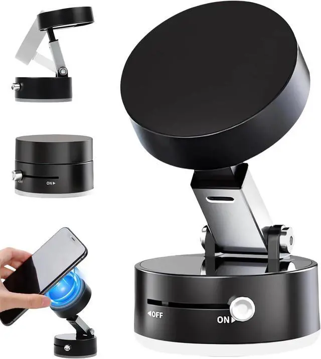 Main image of Vacuum Suction Magnetic Phone Holder Rotatable Magnetic Suction Cup Phone Mount for Car/Mirror/Smooth Surface Foldable and Retractable for All Phones