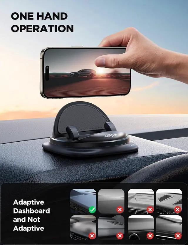Alt view image 6 of 7 - Phone Holders for Your Car 360 Rotatable Cell Phone Car Mount Adjustable Spring Design Dashboard Phone Mount for Car One-Hand Operation for iPhone 16 pro  S25 All 4-7 Phones