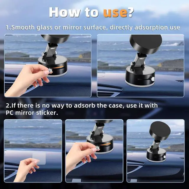 Alt view image 4 of 7 - Vacuum Suction Magnetic Car Phone Holder 2025 New Magnetic Suction Phone Mount Adjustable Electric Vacuum Magnetic Phone Stand for Car Foldable Strong Suction Car Holder Mount