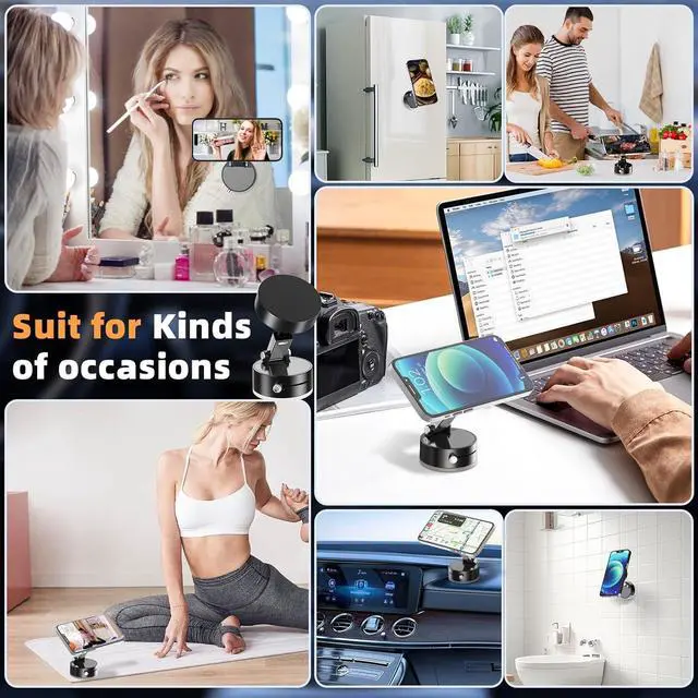 Alt view image 5 of 7 - Vacuum Suction Magnetic Car Phone Holder 2025 New Magnetic Suction Phone Mount Adjustable Electric Vacuum Magnetic Phone Stand for Car Foldable Strong Suction Car Holder Mount