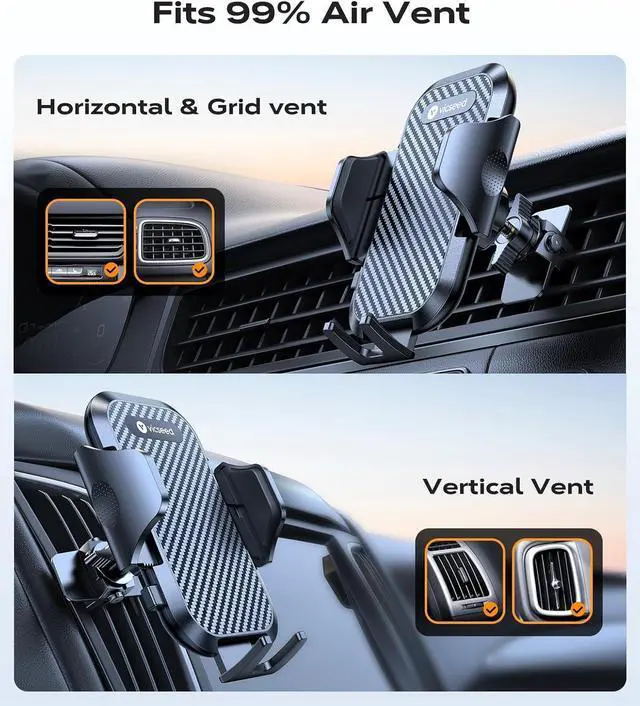 Alt view image 2 of 7 - [2025 Upgrade Ultra Stable Car Phone Holder Mount [Never Fall Off & Wont Break] Universal Air Vent Phone Mount for Car Easy Clamp Phone Holders for Your Car for iPhone 16 Pro Max 15 14 13 12