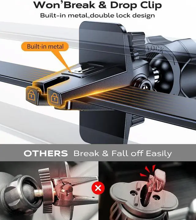 Alt view image 4 of 7 - [2025 Upgrade Ultra Stable Car Phone Holder Mount [Never Fall Off & Wont Break] Universal Air Vent Phone Mount for Car Easy Clamp Phone Holders for Your Car for iPhone 16 Pro Max 15 14 13 12