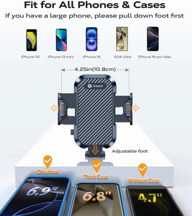 Alt view image 5 of 7 - [2025 Upgrade Ultra Stable Car Phone Holder Mount [Never Fall Off & Wont Break] Universal Air Vent Phone Mount for Car Easy Clamp Phone Holders for Your Car for iPhone 16 Pro Max 15 14 13 12