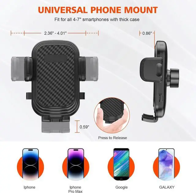 Alt view image 6 of 7 - Newlest 2 in 1 Phone Mount for Car Cup Holder with Adjustable Base Phone Holders for Car Cupholder No Shaking 360 Flexible Neck Phone Mount for All 4-7 Smartphones Cup Holder for Most Bottles