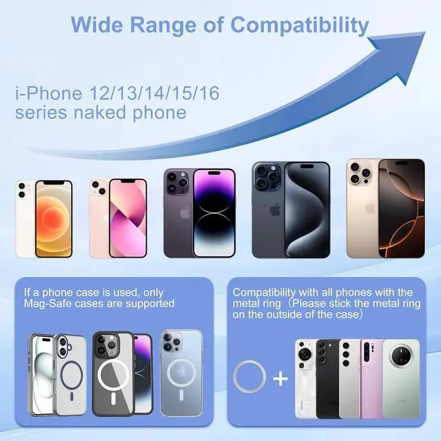 Alt view image 6 of 7 - Magnetic Phone Holder for Car 360 Position Suction Cup Phone Mount Foldable Vacuum Magnetic Phone Stand for i-Phone 16/15/14/13/12 All Phones