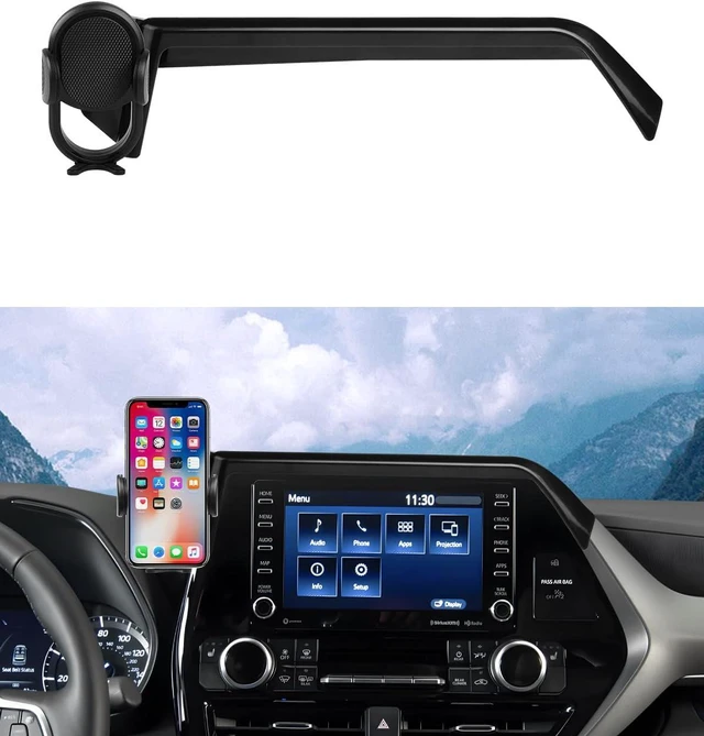 Main image of Custom Fit for Car Phone Holder 2020-2026 Toyota Highlander Accessories Phone Mount 8 Screen Cell Phone Automobile Cradles Hands-Free 360 Degree Rotation