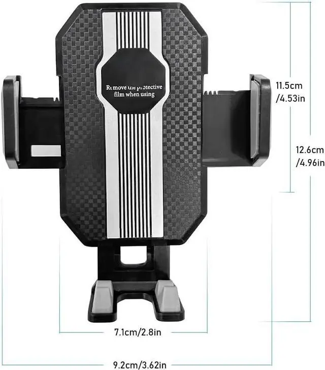 Alt view image 3 of 7 - Upgraded 3-in-1 Car Holder Mount Powerful Suction Phone Mount for Car Dashboard Air Vent Windshield for All iPhone Android Phone Walkie Talkie Black