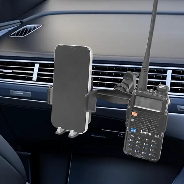 Alt view image 7 of 7 - Upgraded 3-in-1 Car Holder Mount Powerful Suction Phone Mount for Car Dashboard Air Vent Windshield for All iPhone Android Phone Walkie Talkie Black