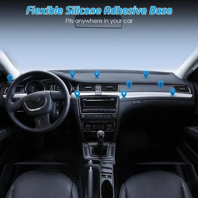 Alt view image 5 of 7 - Rectangle Flat Stick On Dashboard Magnetic Car Mount Holder for Cell Phones and Mini Tablets with Fast Swift-Snap Technology - Extra Slim