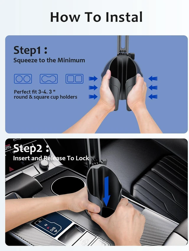 Alt view image 6 of 6 - Cup Holder Phone Mount for Car, Tryone 2 in 1 Newest Phone Holder Car Cupholder Adjustable Long Neck Universal Cupholder Cell Phone Holder Cradle for iPhone, Samsung, Google and All Phones (Black)