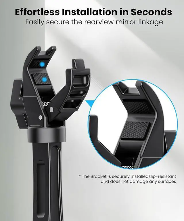 Alt view image 6 of 7 - Rear View Mirror Phone Holder Aluminum Alloy Mount Car Phone Holder Universal Rotatable and Retractable Rearview Mirror Phone Mount for Car Truck
