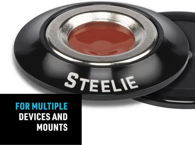 Alt view image 5 of 7 - Steelie Orbiter Magnetic Socket and Metal Plate - Car Mobile Phone Holder - Phone Metal Plate - Magnetic Phone Holder - Black