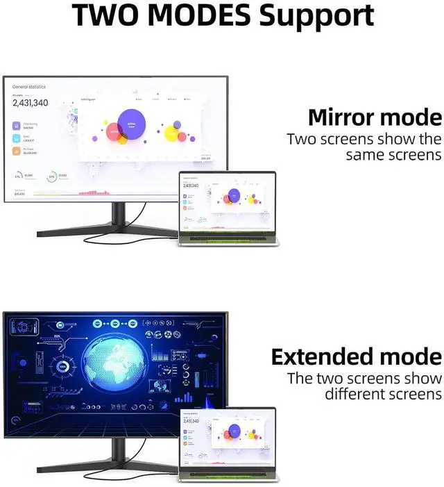 Alt view image 6 of 7 - HDMI to VGA Cable 6 Feet Male to Male Nylon Braided Cord 1080P@60Hz for Monitor Computer Desktop Laptop PC Projector HDTV Xbox Raspberry Pi  (UniDirectional)