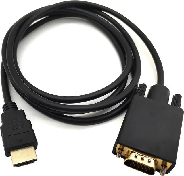 Alt view image 2 of 3 - HDMI to VGA Adapter Cable Haokiang 6ft/1.8m Gold-Plated 1080P HDMI Male to VGA Male Active Video Converter Cord Support Notebook PC DVD Player Laptop HDTV to D-SUB HD 15 Pin VGA Monitors Projector