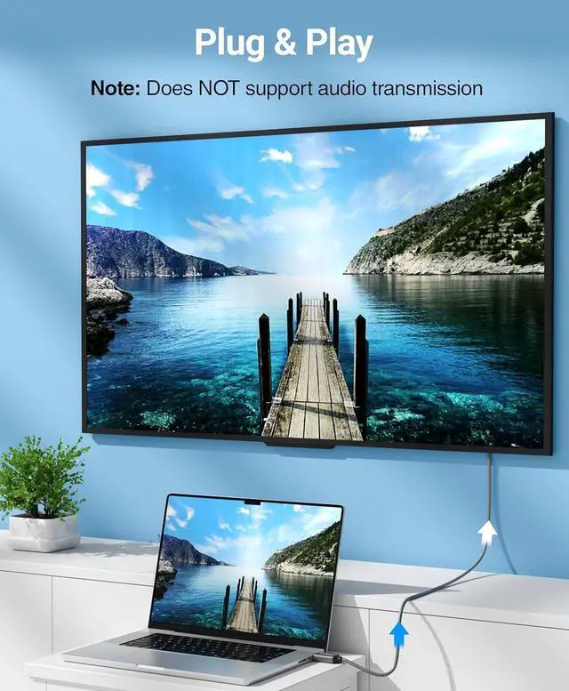 Alt view image 7 of 7 - HDMI to VGA Cable 6FT (Unidirectional 1080P 60Hz HDMI Adapter for Monitor Male to Male HDMI Source to VGA Display) - Compatible with Desktop Laptop PC Monitor Projector HDTV