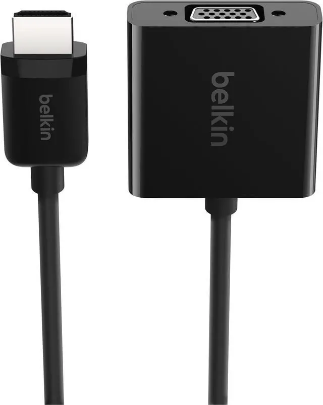 Main image of HDMI to VGA Adapter w/Micro-USB Power & Audio Support for Presentations Gaming and Streaming - Connects HDMI Devices to VGA Displays - Compatible with  TV 4K Laptops & Most TVs - Black